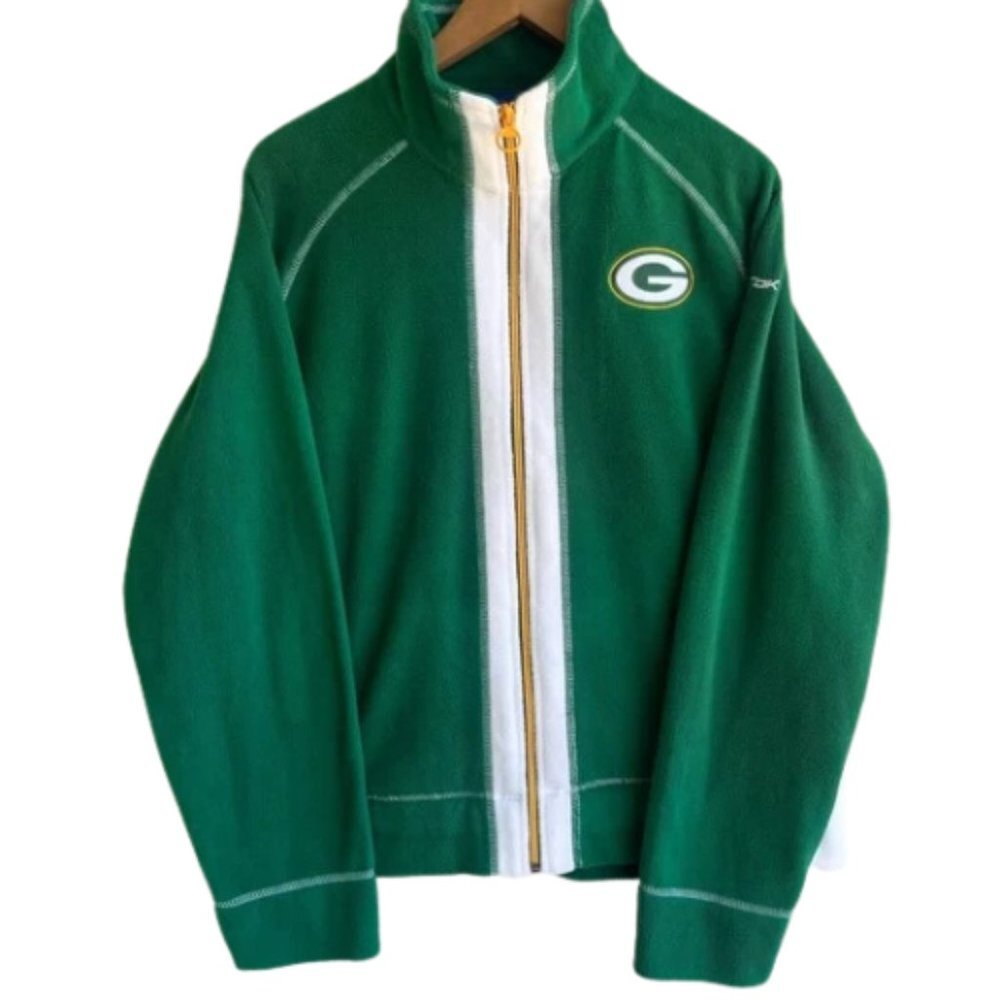 GREEN BAY PACKERS Reebok Throwback Style Full-Zip Fleece Men’s XL
